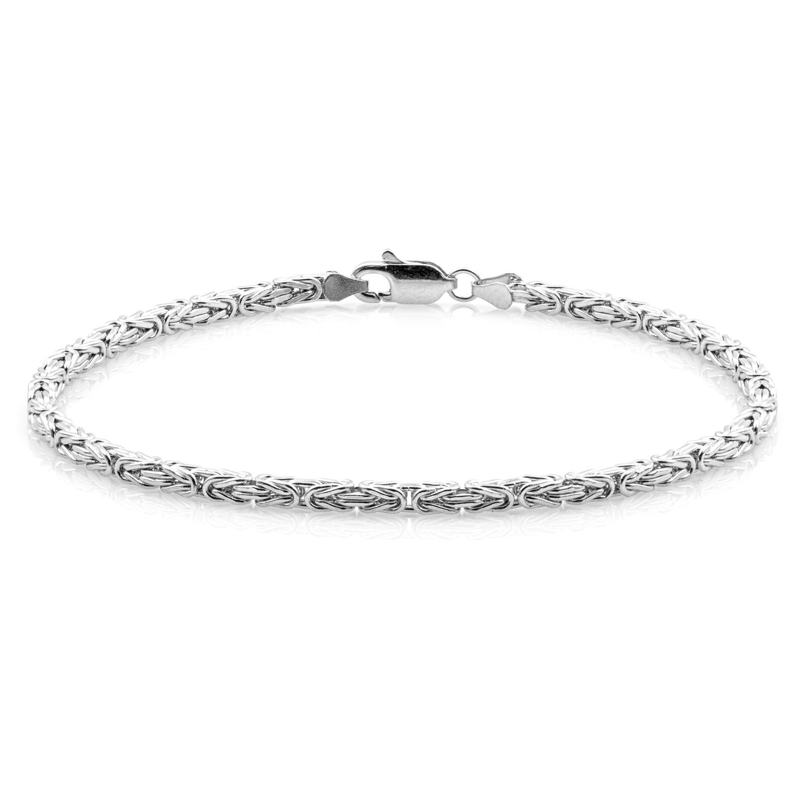 925 Sterling Silver Byzantine Bracelet 2.5mm Silver Women Men