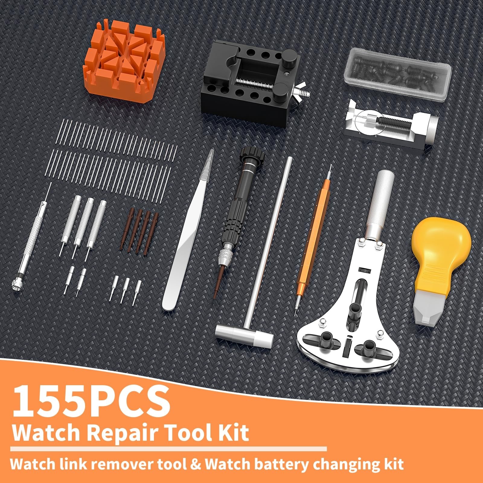 Watch Link Removal Kit & Repair Tools Set, Spring Bar Tool, Battery Replacement,