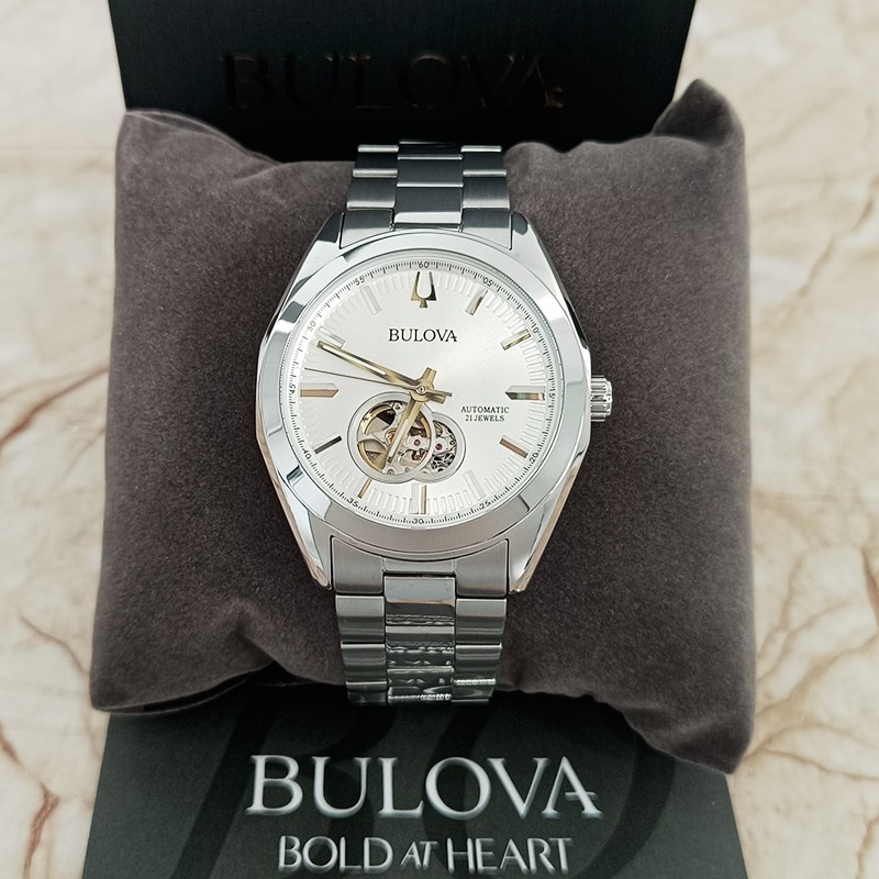 Bulova Surveyor 96A274 Silver/White Dial Men Classic Automatic Chronograph 42mm