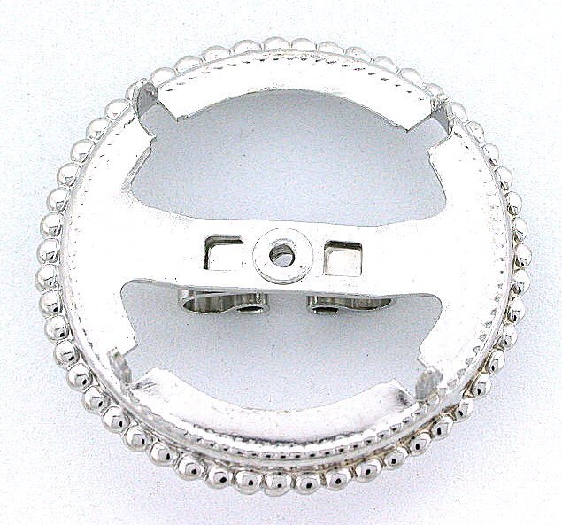 ONE SILVER COLOR 30MM ROUND CABOCHON CAB HALF DOLLAR BOLO TIE MOUNTING CF885