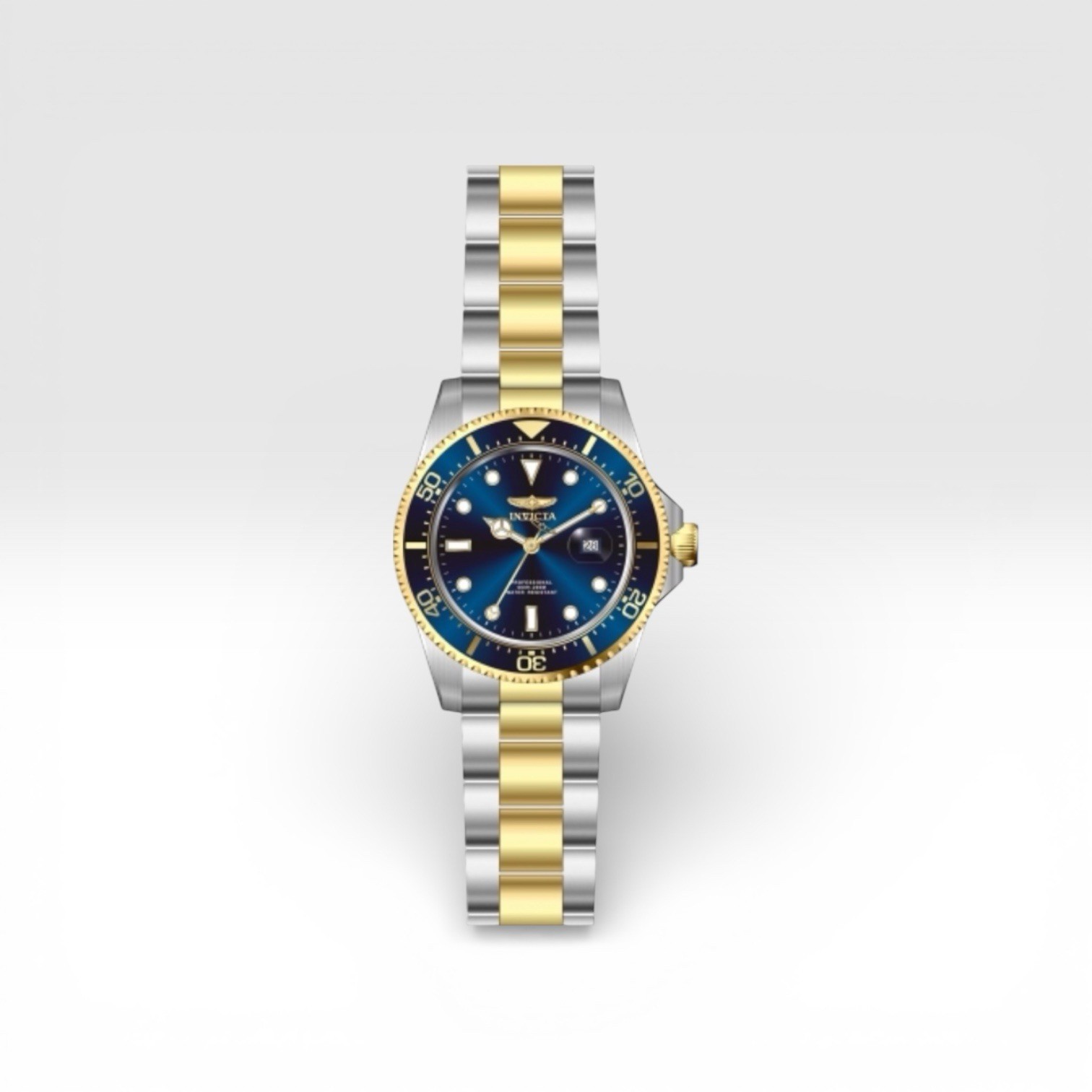Invicta 22058 Pro Diver Blue Dial Two Tone Watch New w/ Box & Hang Tag
