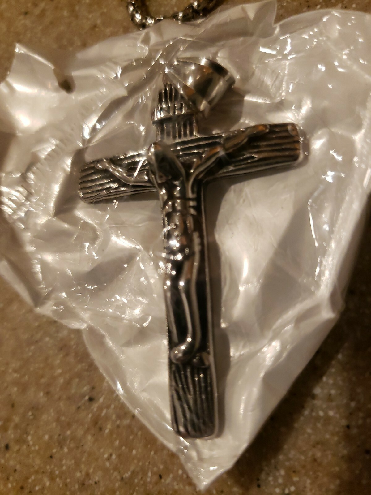 Outlaws Amsterdam Stainless Steel Jesus Cross Necklace 65cm (25.5in) NEW IN BAG