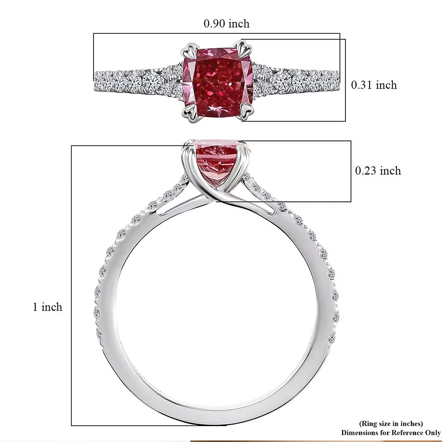 Lab Grown Pink Diamond Dawn Rose Ring in 950 Platinum 1.50 ctw Size 9.0