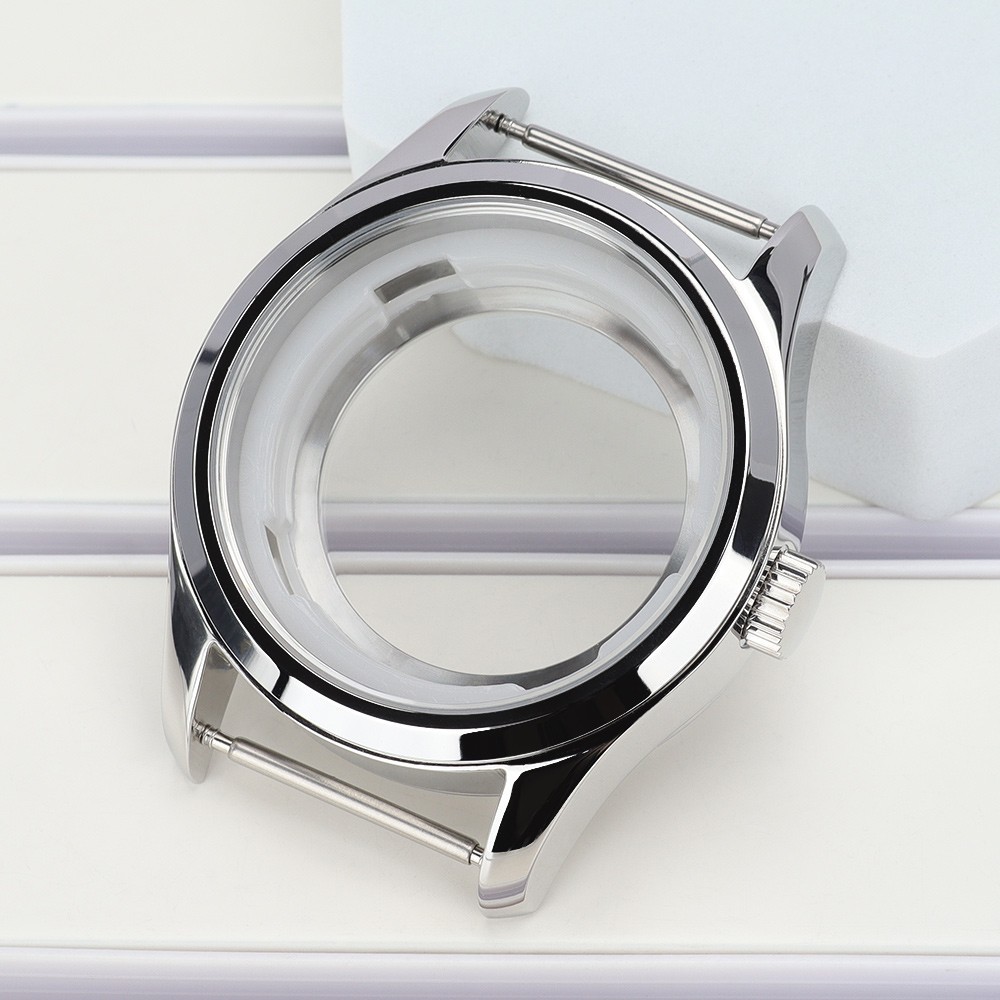 Waterproof Steel Classic Silver 42mm Pilot Watch Case For Seiko NH35 36 Movement