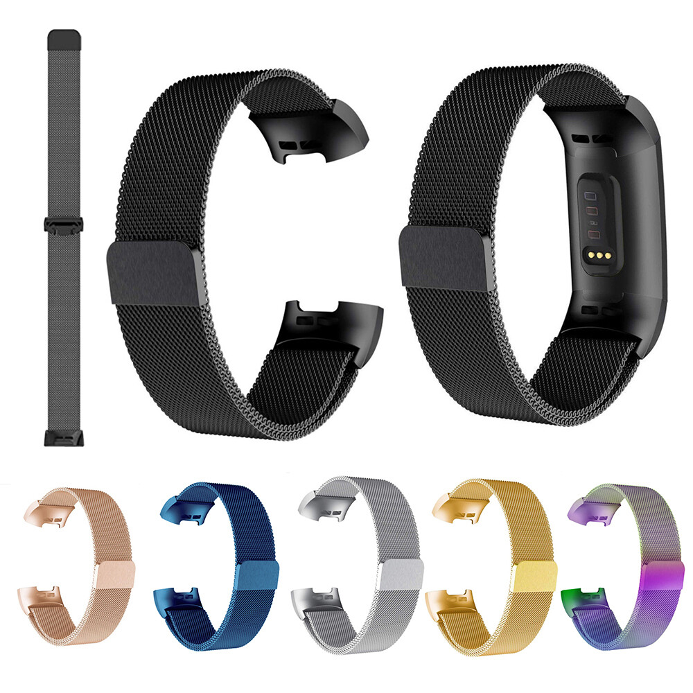 For Fitbit Charge 3 / Charge 4 Milanese Loop Band Replacement with Magnet Lock