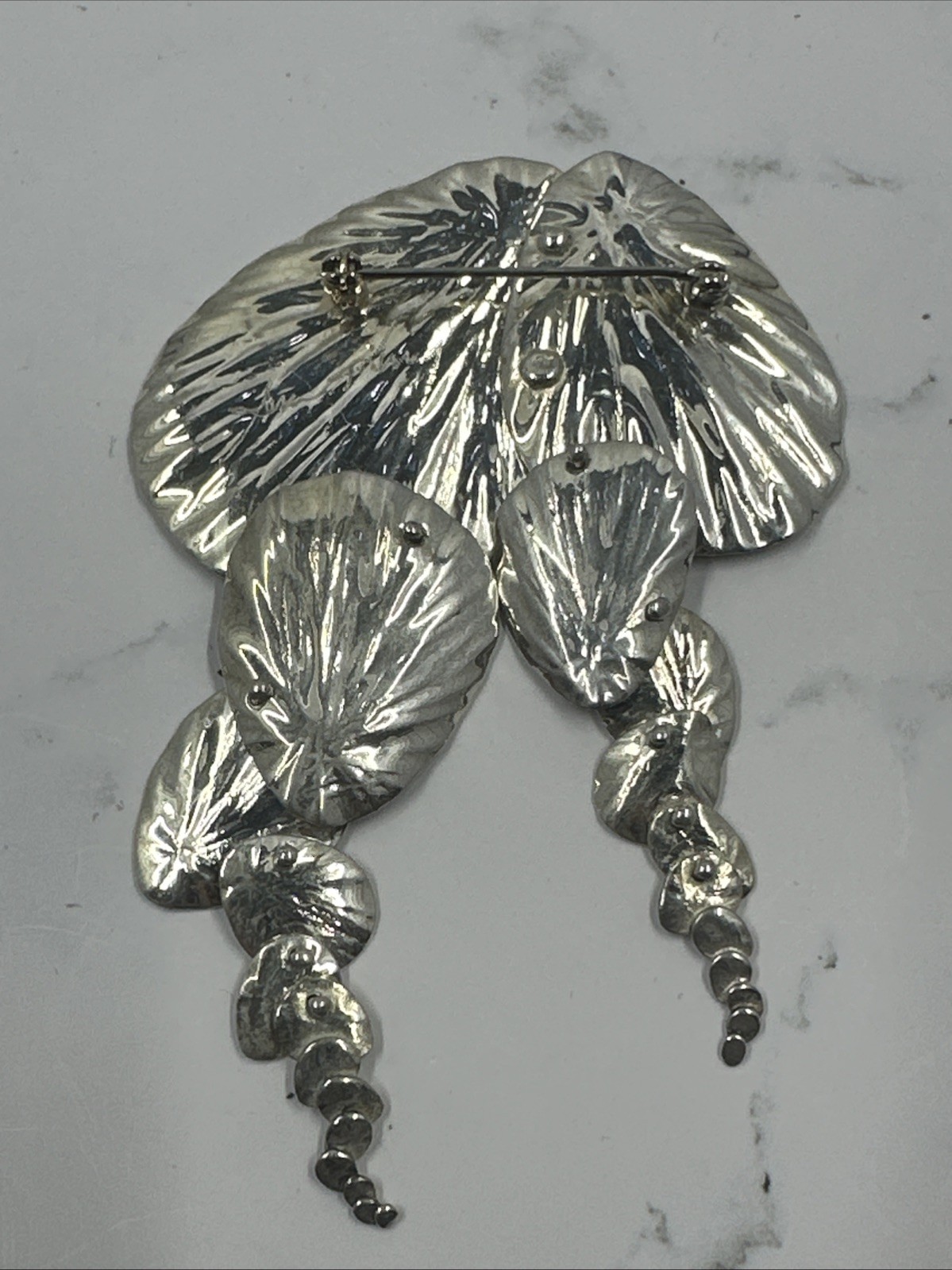 Ann King 925 Sterling Silver Leaf Cascade Articulated Brooch Handmade USA 17G