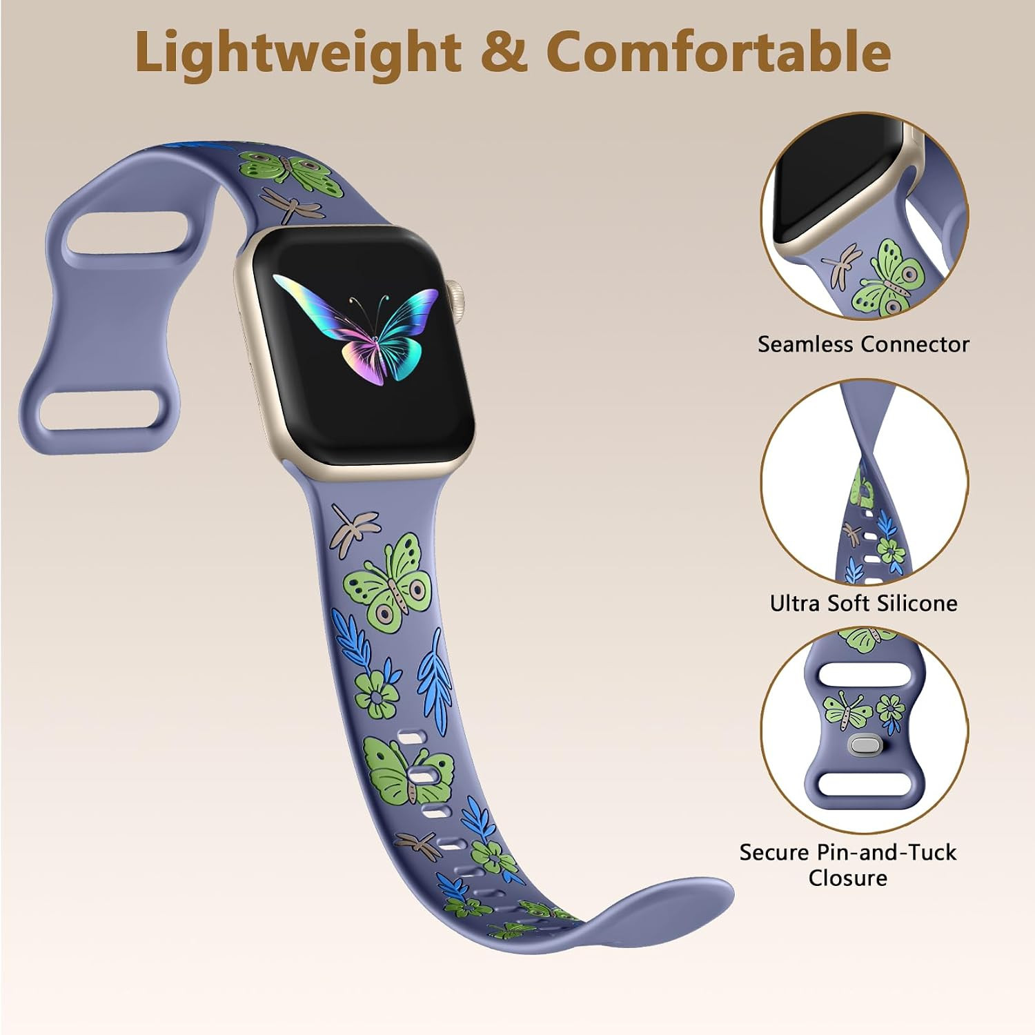 Floral Band Compatible with Apple Watch Band for Women 40Mm 38Mm 41Mm 42Mm 44Mm