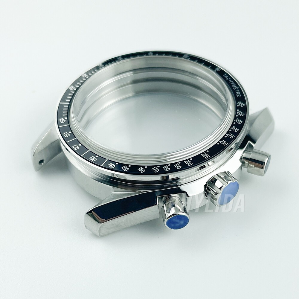 40mm Chronograph Moon Watch Case Sapphire Crystal for ST1901 ST1902 Movement