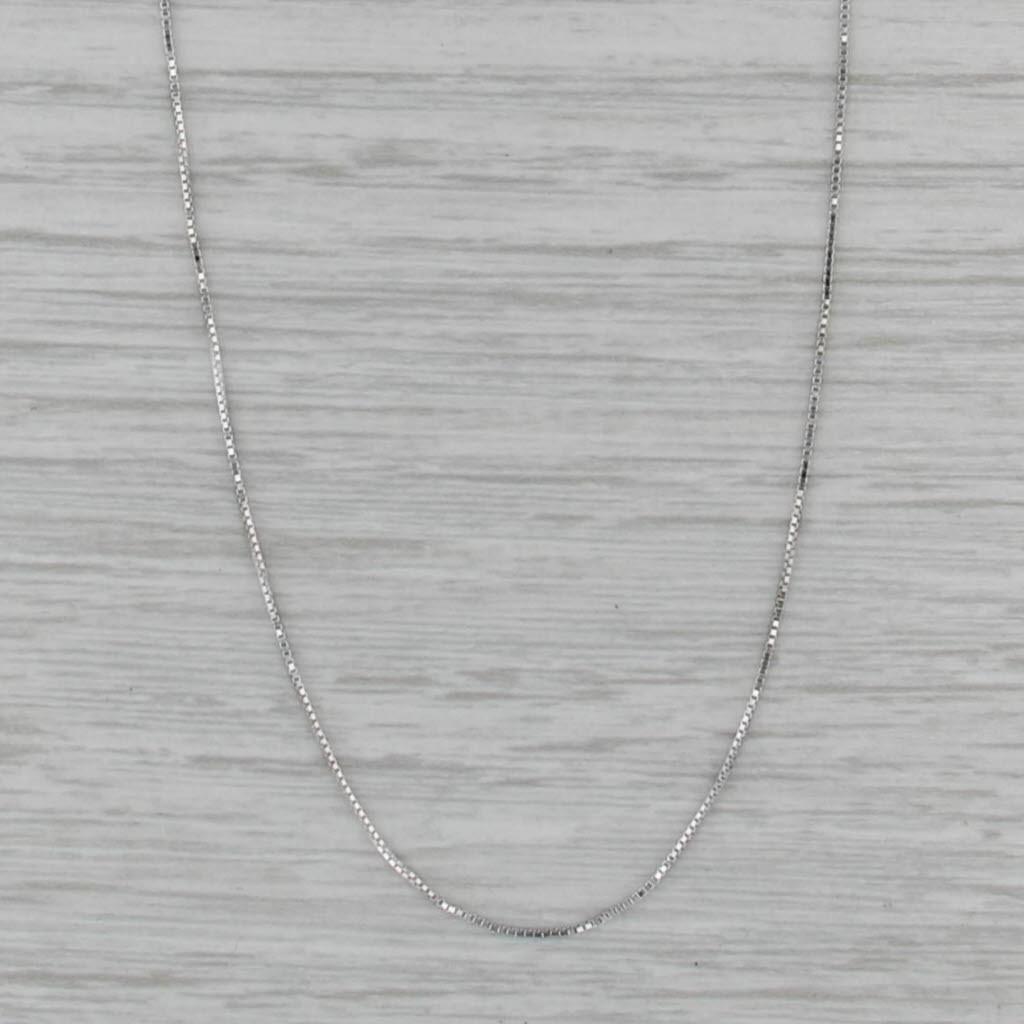 18.25″ 0.5mm Box Chain Necklace 10k White Gold