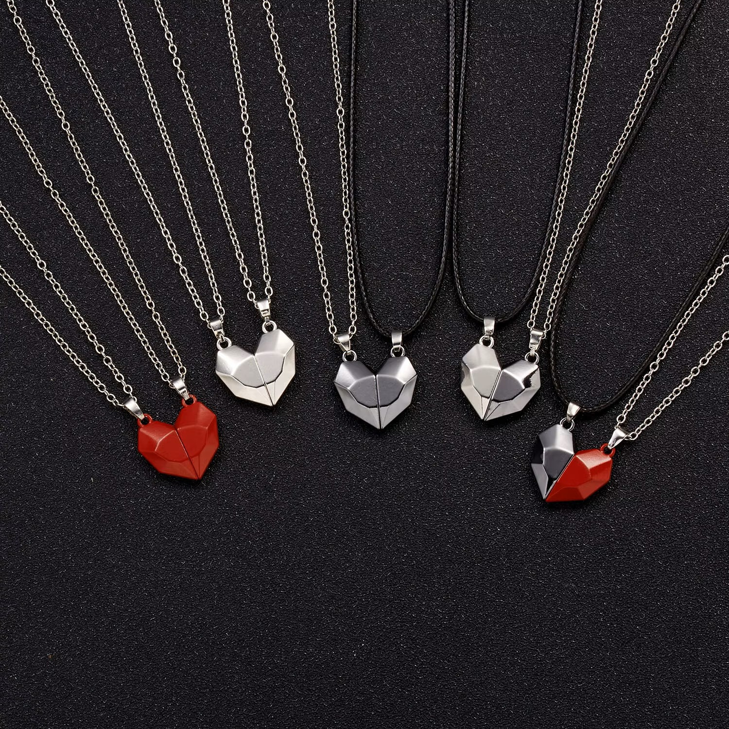 Heart Magnet Necklace Set for Couples – Ideal Gift for Boyfriend, Girlfriend, Sp