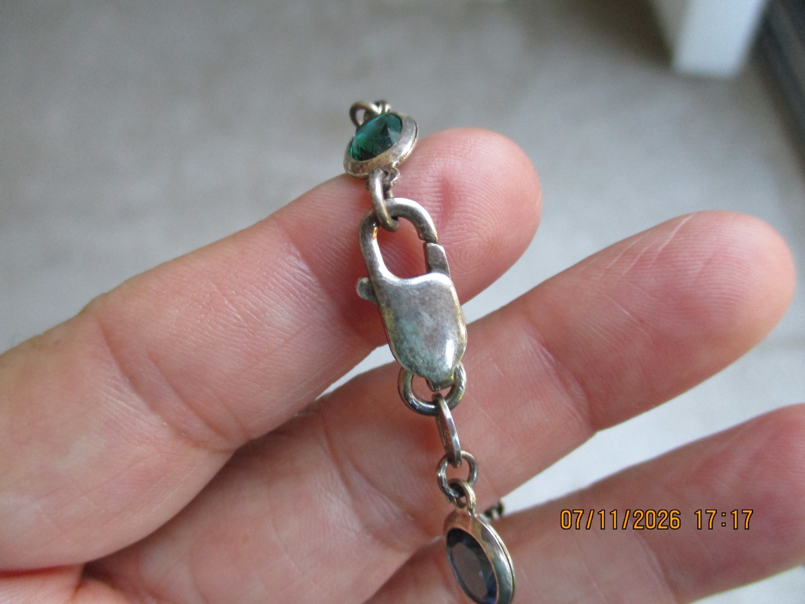 Vintage Milor Tennis Bracelet 925 Sterling Silver Italy Multi Colored Stones