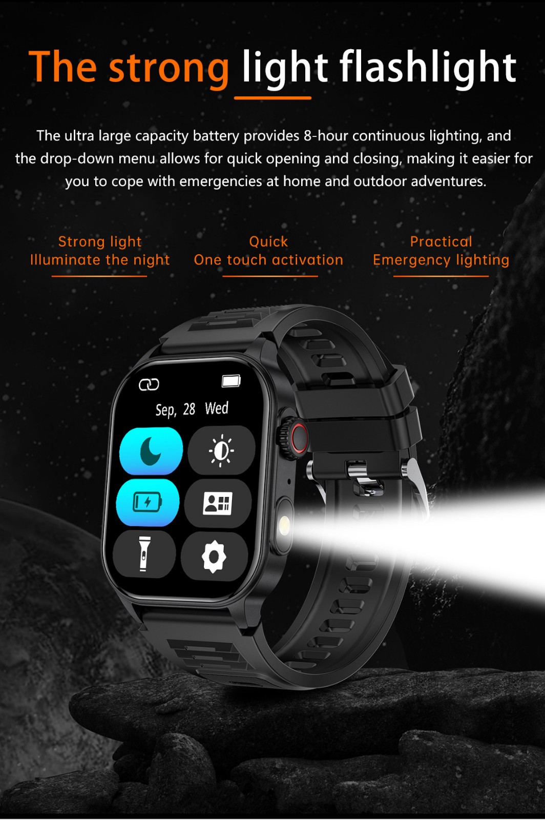 Men Smart Watch 2.01” Rectangle Sport Watch Health Monitor Call Reminder Watch