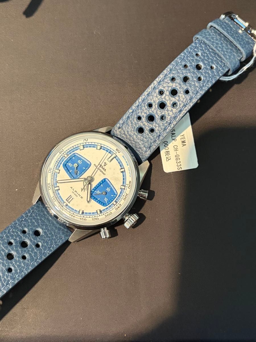 Brand new Yema Rallygraph Alpine manual-winding chronograph YRAL25ALP