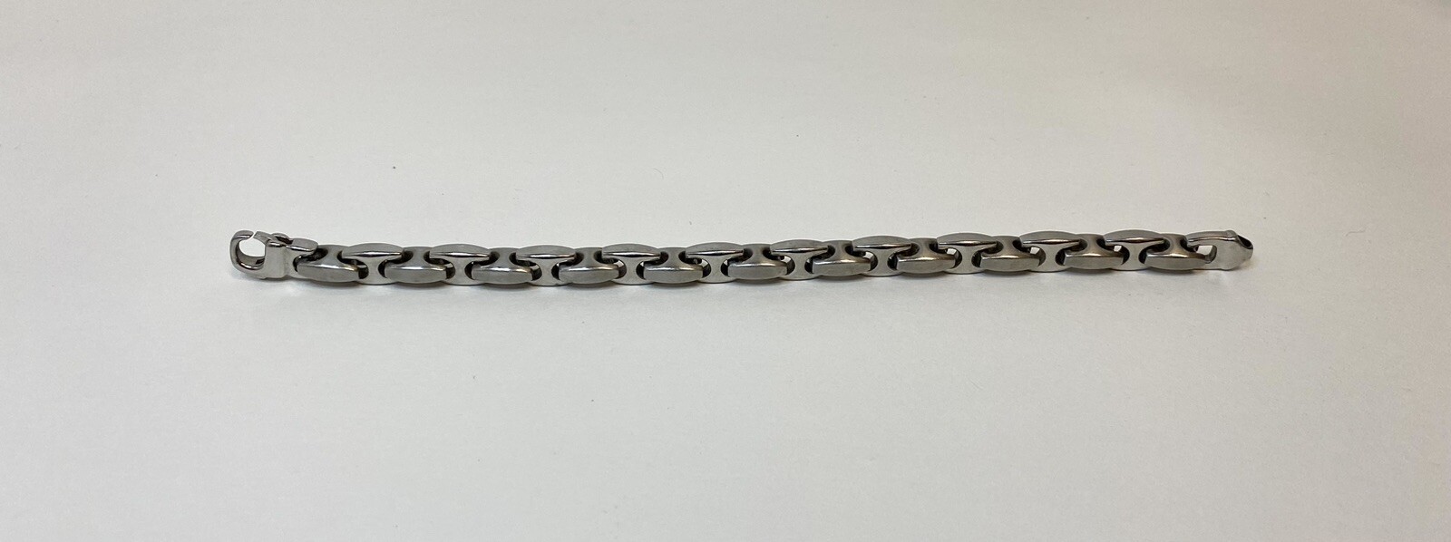 Stainless Steel Chunky Box Link Bracelet 9 In.