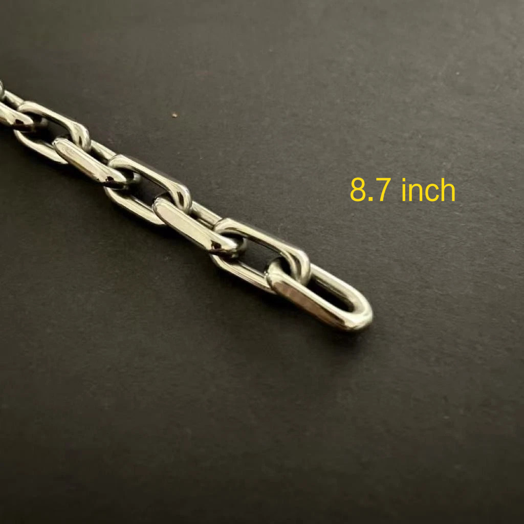 New Pure Titanium Chain Bracelet 8mm Wid Anti-allergic 8.7″ Lightweight Gift