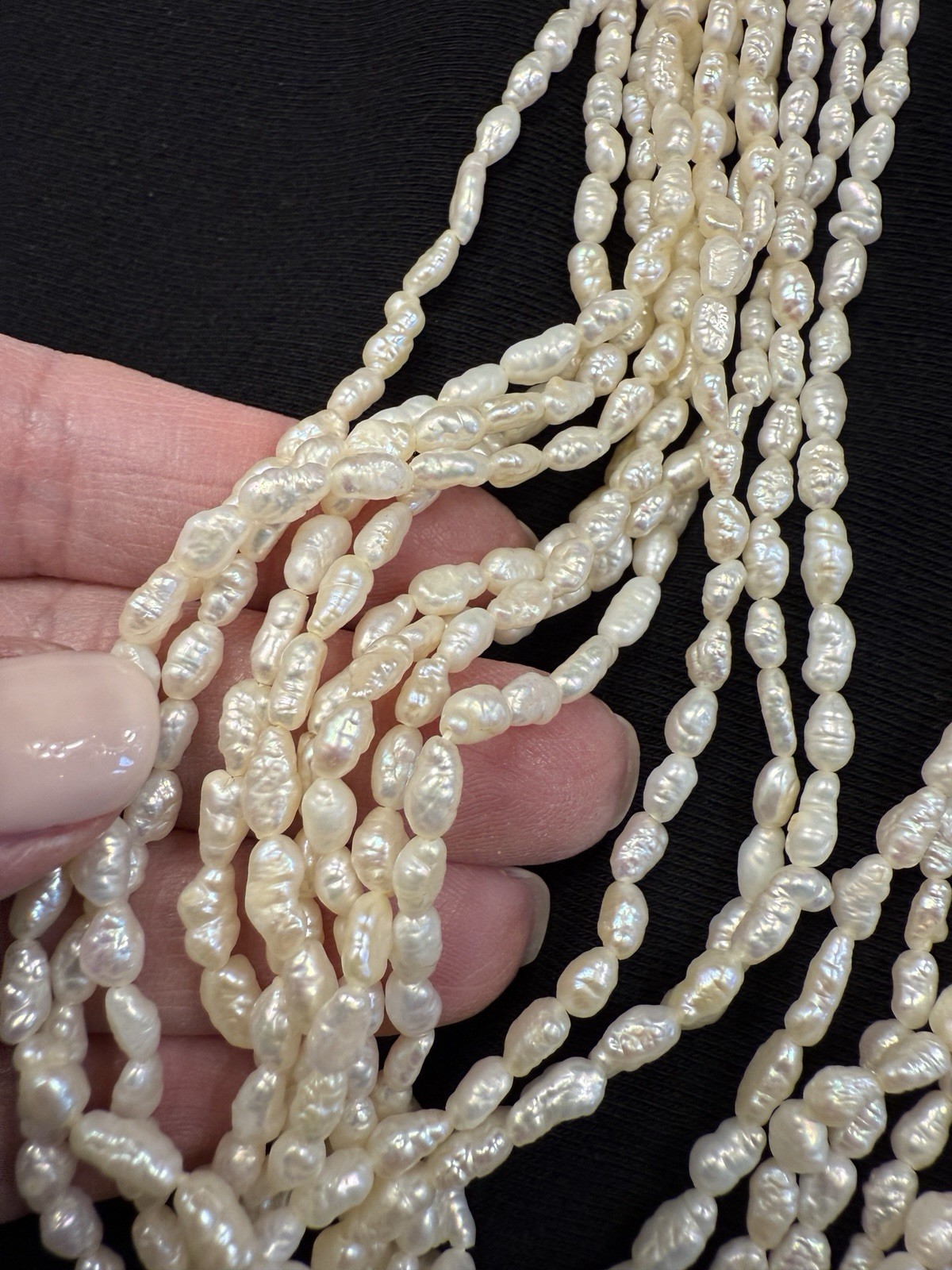 Vintage Freshwater Pearl Multi-Strand Necklace Sterling Silver