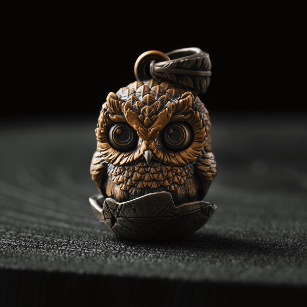 Owl Fidget Pendant for Necklace Owl Winking Pendant Jewelry Charm for Men Women