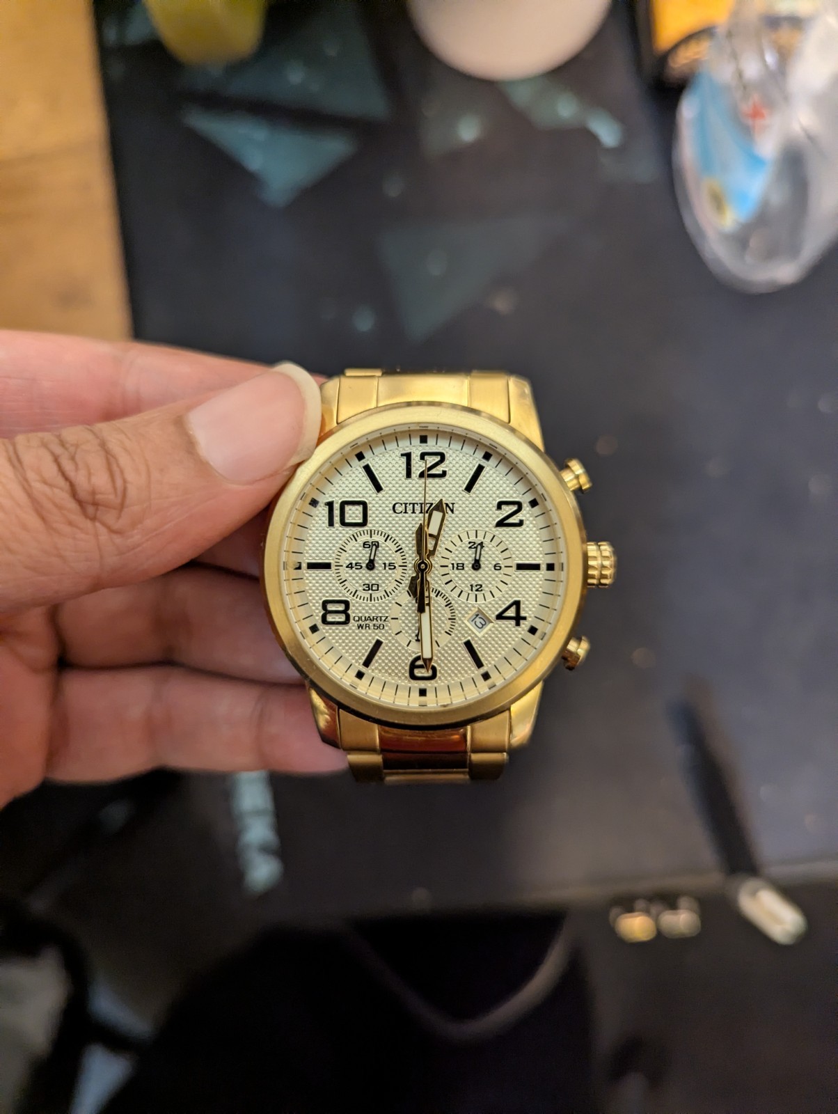 Citizen Men’s Chronograph Gold Tone Stainless Steel Watch AN8052-55P