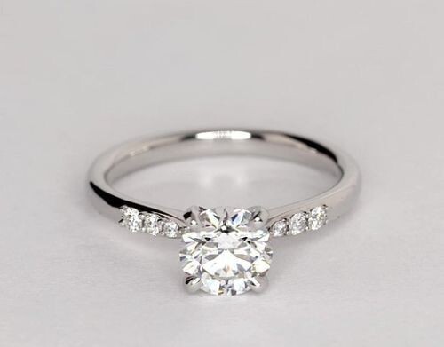 1.70 Ct Round Cut Real Moissanite Engagement Wedding Ring 925 Sterling Silver