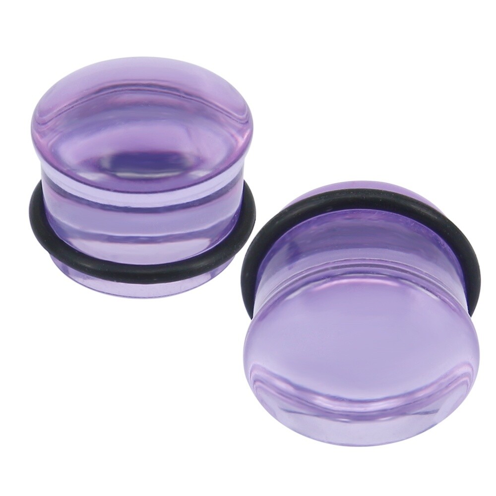 1 Pair Glass Ear Gauges Mushroom Single Flare Plug Ear Lobe Stretching Piercing