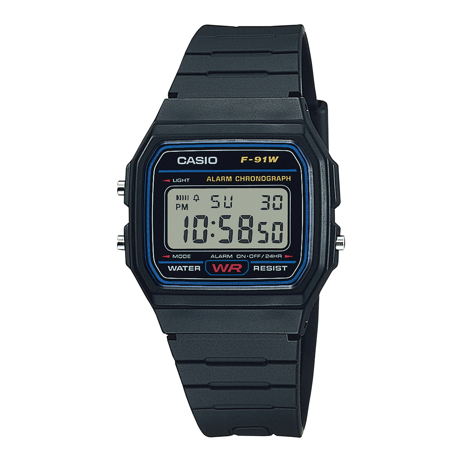 CASIO F-91W-1 Classic Digital Black Resin Chronograph Alarm Sport Watch