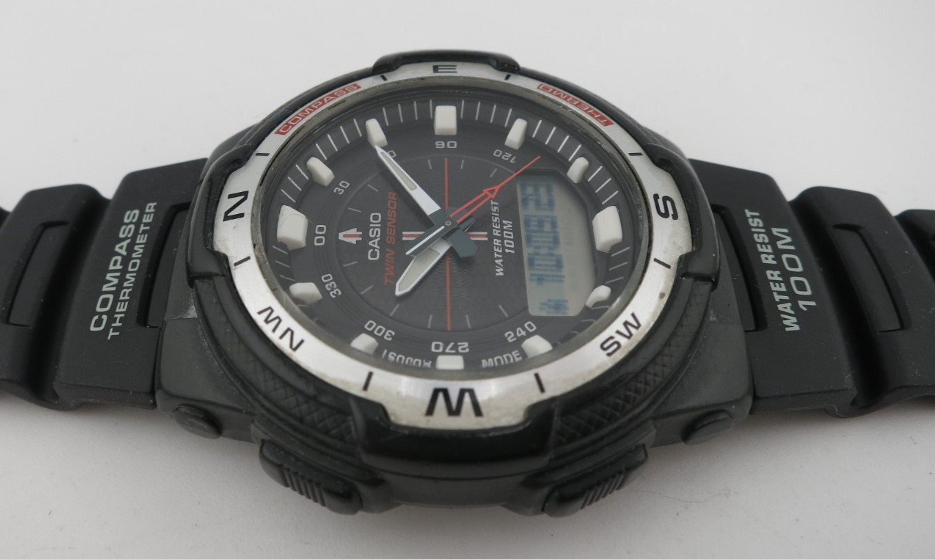 Casio Twin Sensor Ana/Digital Watch – SGW-500H /SGW500H-1B – New Batt + Band