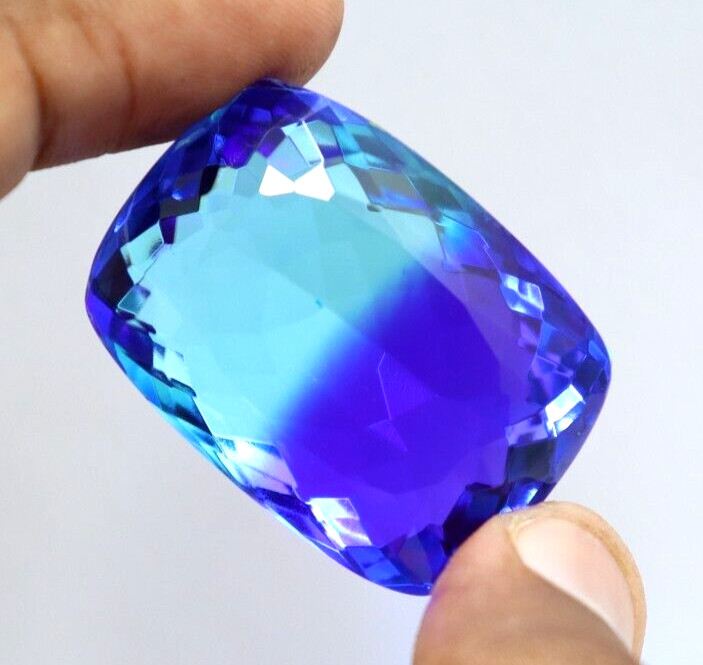 124 Ct Lab-Created Tourmaline Multicolor Cushion Cut Certified Loose Gemstone
