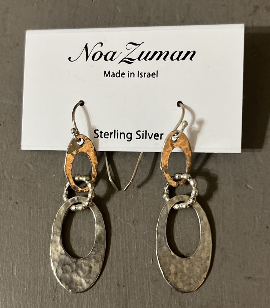 Noa Zuman Sterling Silver Textured Dangle Earrings NEW