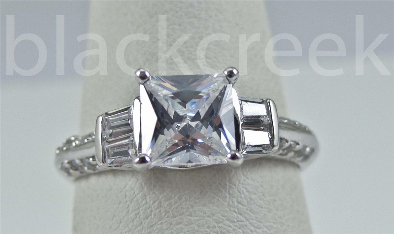 Silver 1.5ct Princess C.Z.Promise Ring Size 5/6/7/8/8.5/9/9.25/10/10.25