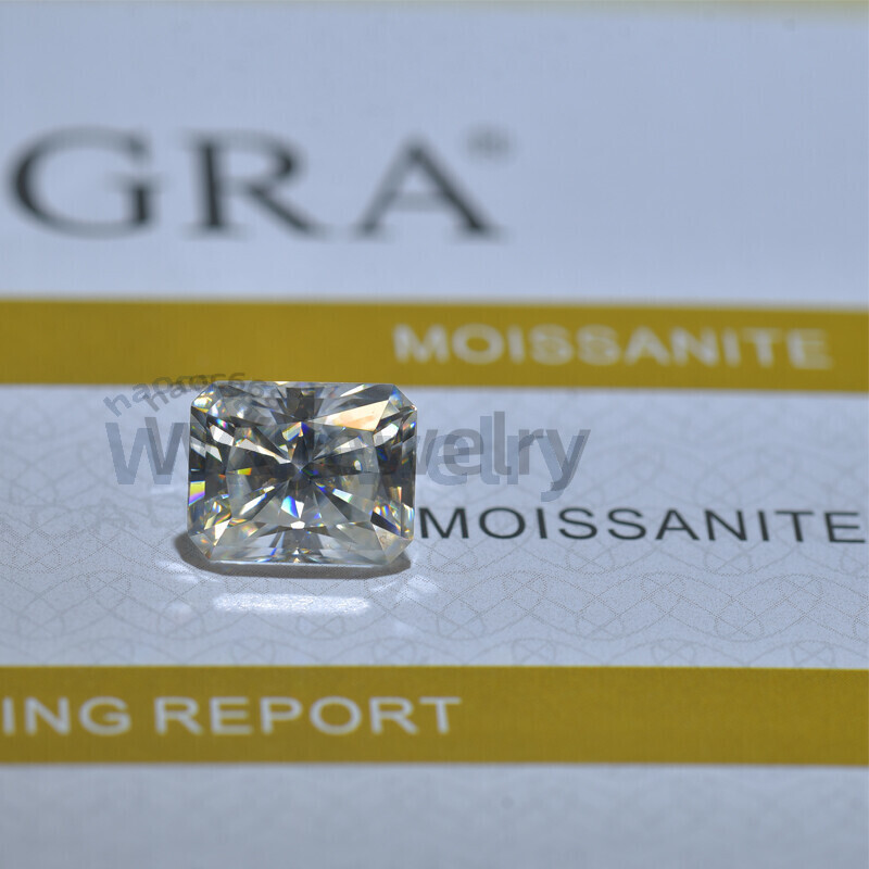 2×4-10x12mm Radiant White D Color VVS1 Moissanite Stone Gemstone Certificate