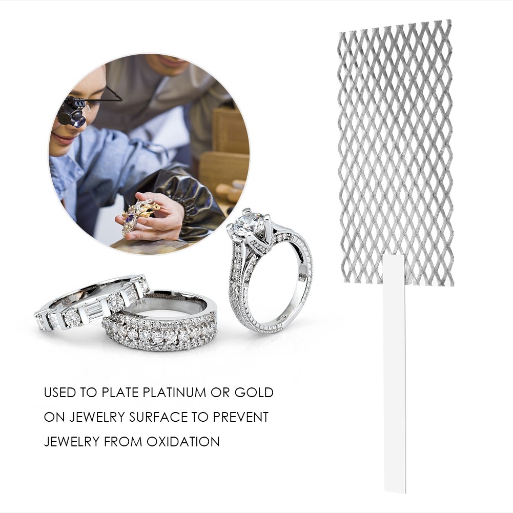 1 Titanium Mesh For Electrolysis Plating Gold/Silver Ornaments Silver 20*5cm