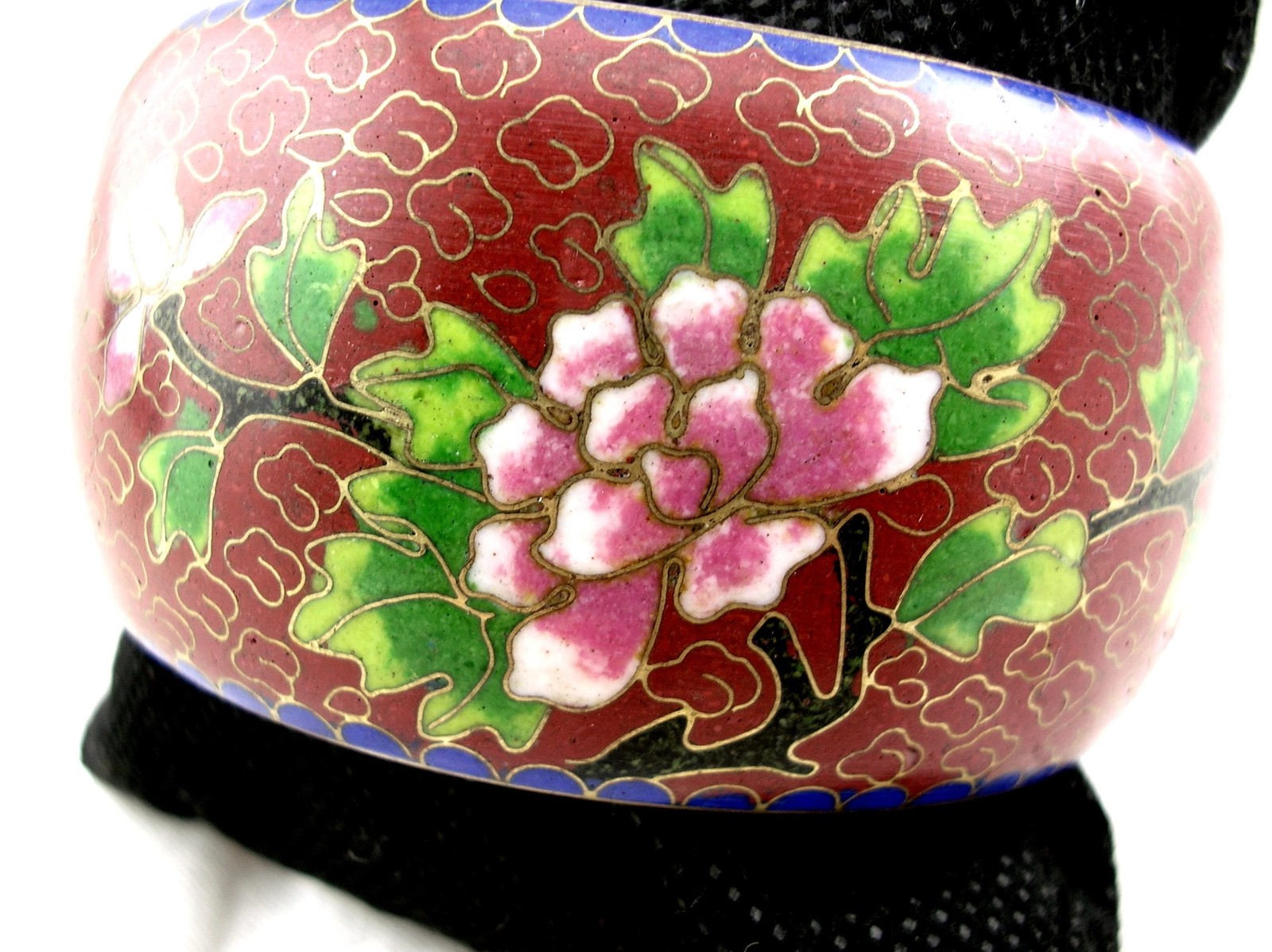 VINTAGE CHINA WIDE HARD CLOISONNE BRACELET