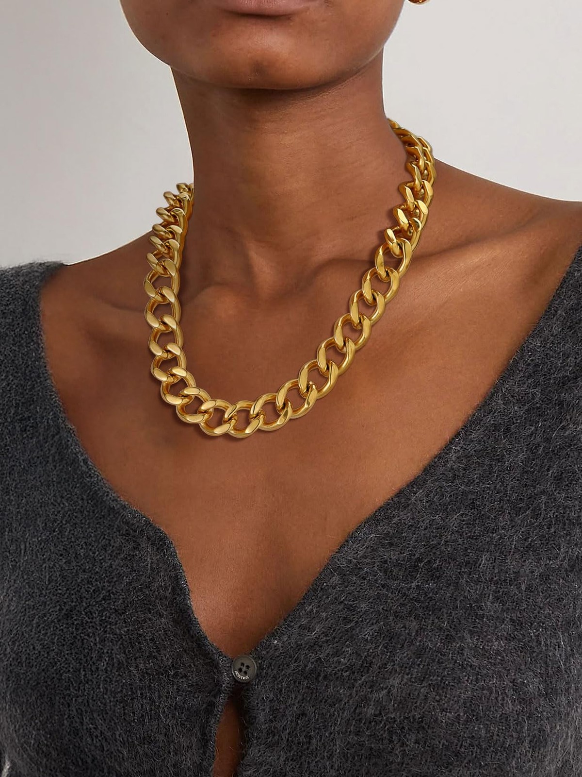 Chunky Cuban Link Choker Necklace for Women – Non Tarnish, Silver | Gold Plated