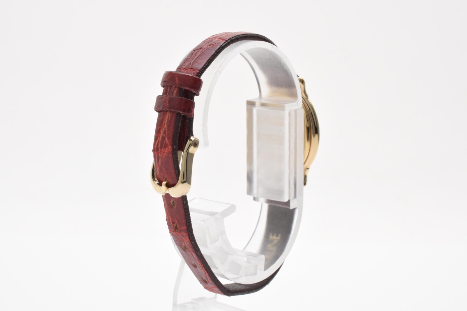 [Mint] SEIKO Exceline 1F20-6A4A Gold MOP Dial Red Leather Quartz Women’s Watch