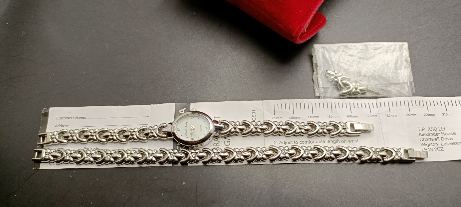 MICHEL DELABY Ladies Silver Tone Watch & Bracelet Gift Set – Working