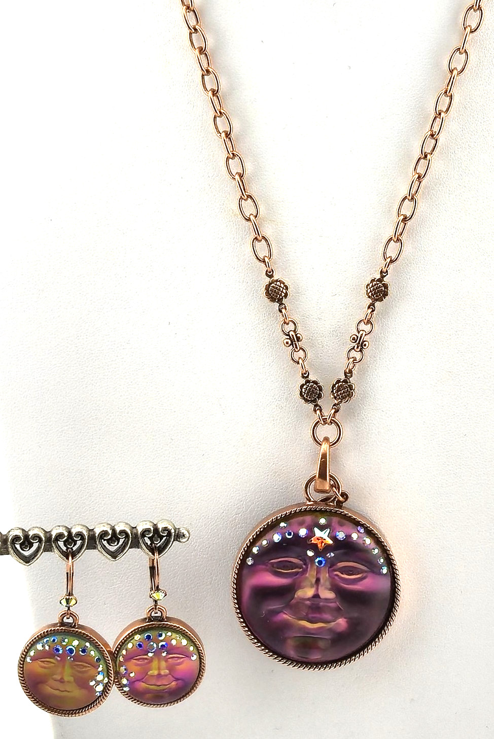 Kirks Folly Mystic Venus Seaview Moon Compass Pendant Earrings Copper Necklace