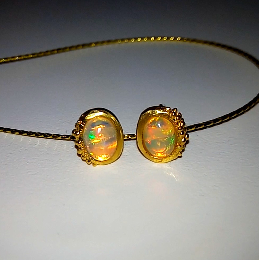 🔥🔥🔥Exclusive RAINBOW FULL SHINE OPAL Stud Earrings in Silver & Gold – UNIQUE