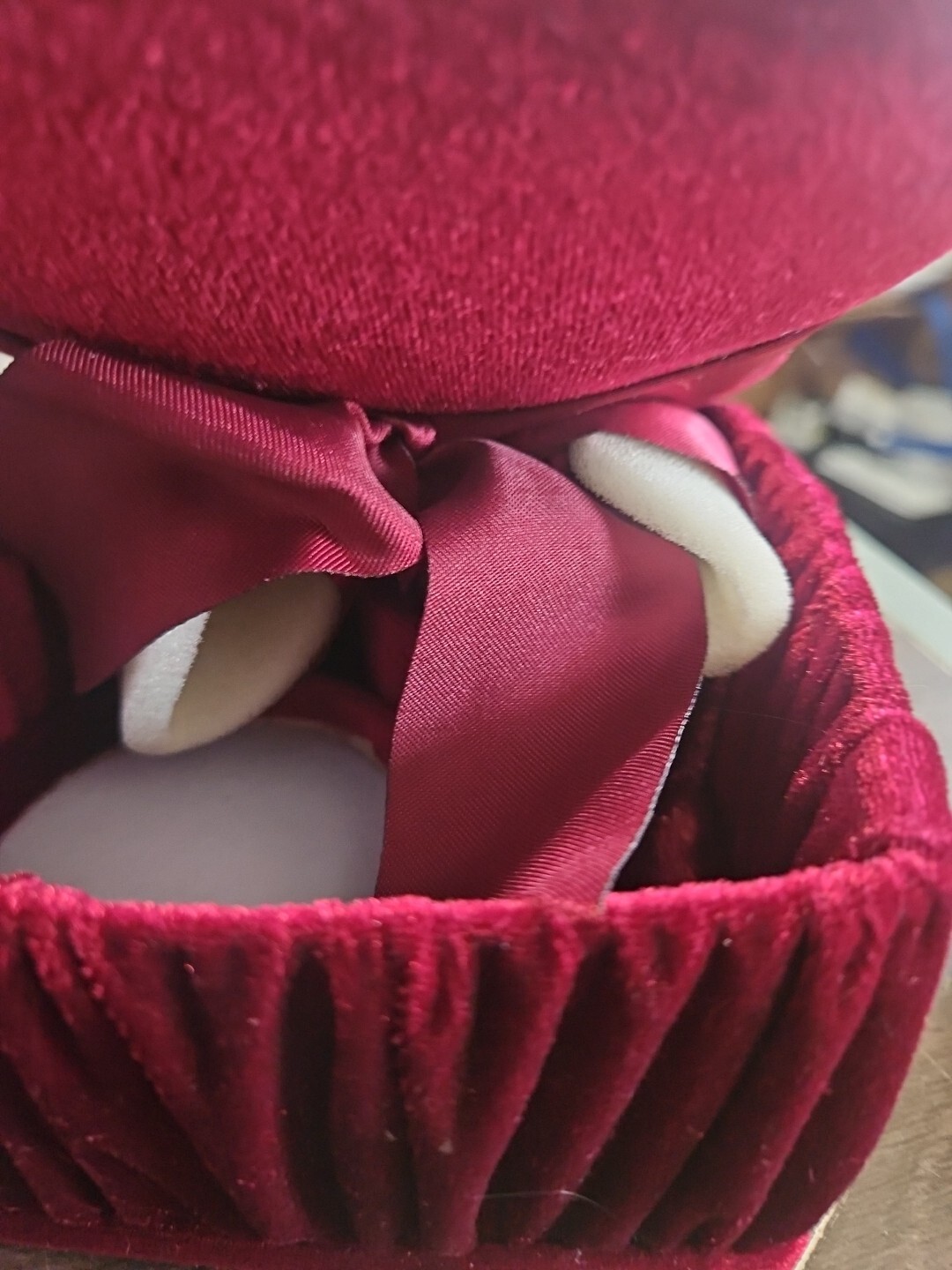 Red Maroon Velvet Square Jewelry Box With Bow Big Box Gift Box Soft