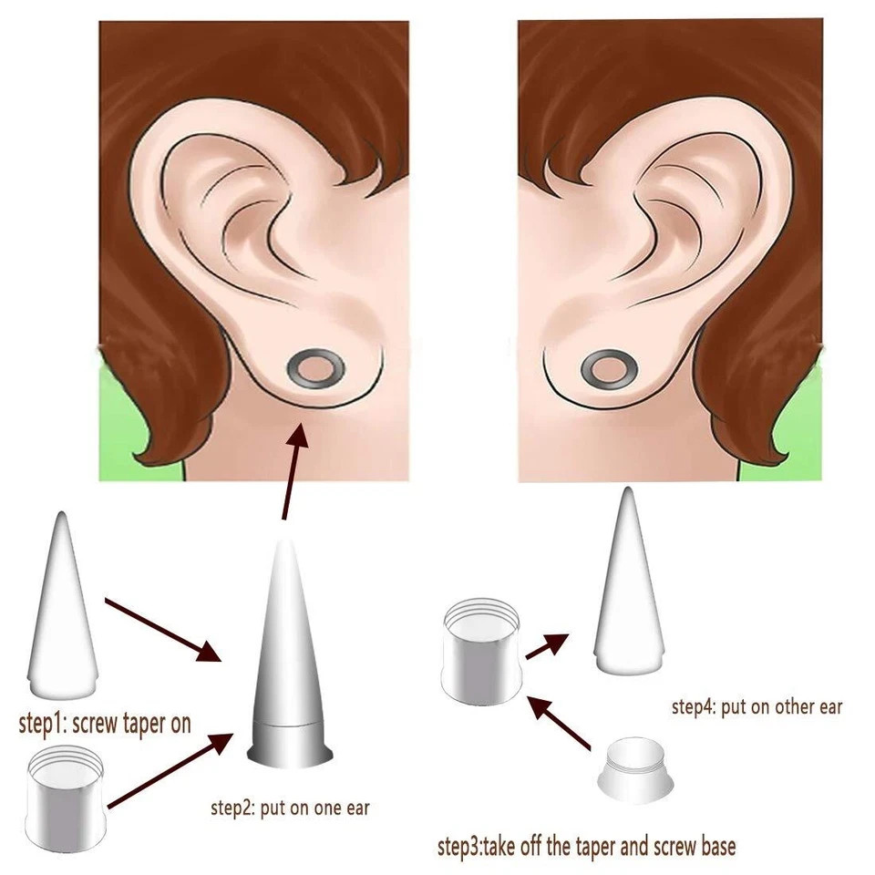 36PCS Ear Gauge Stretching Kit Stainless Steel Double Flare Alloy Tapers 2 In…
