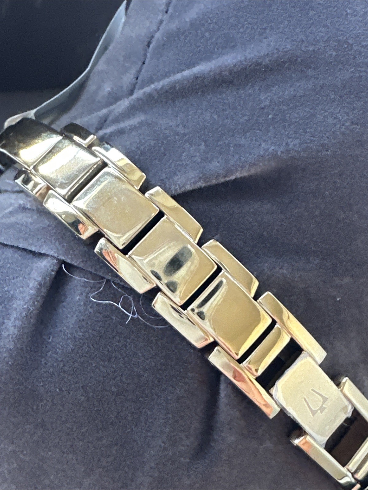 Bulova Bangle Ladies Diamond Gold Plated Stainless Quartz Watch 97P141