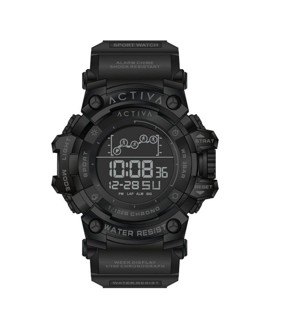 Activa ACW8082 Digital Sport Quartz Watch 30m Alarm Chrono Backlight Box