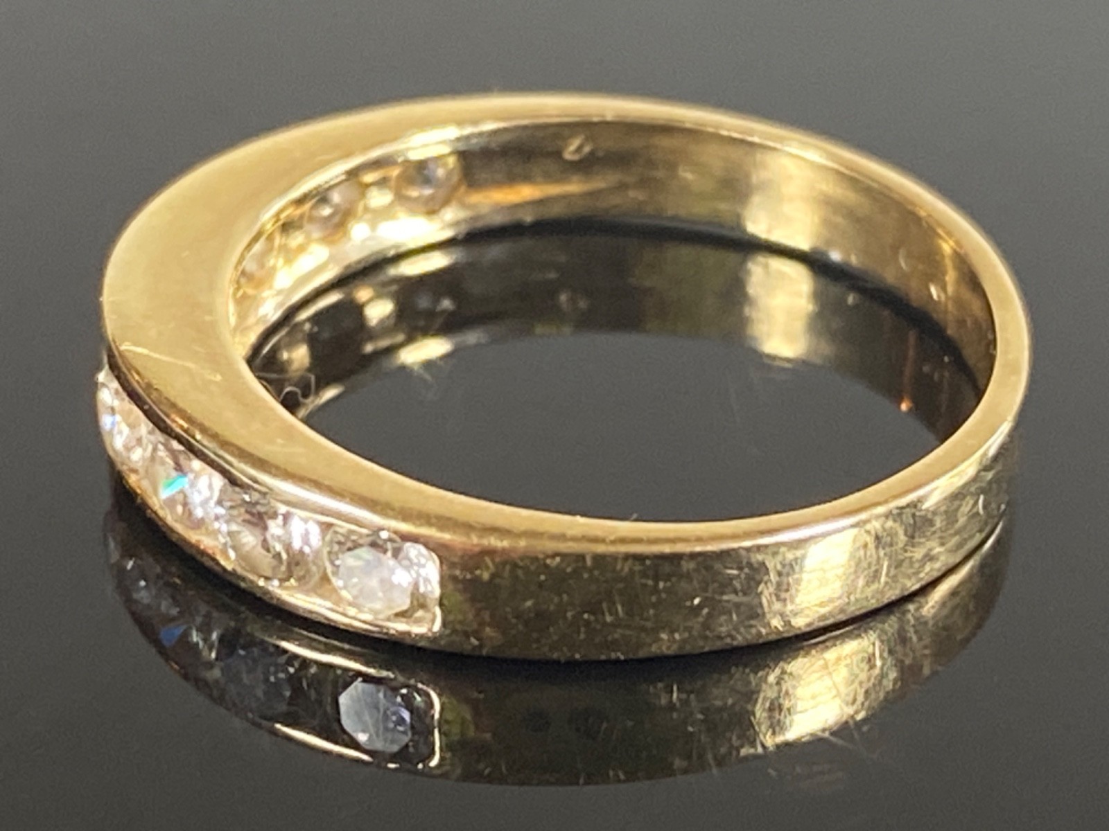 14K Yellow Gold Diamond Band Ring – Size 6.5 / 2.4 Grams / .90–1.00 CTW