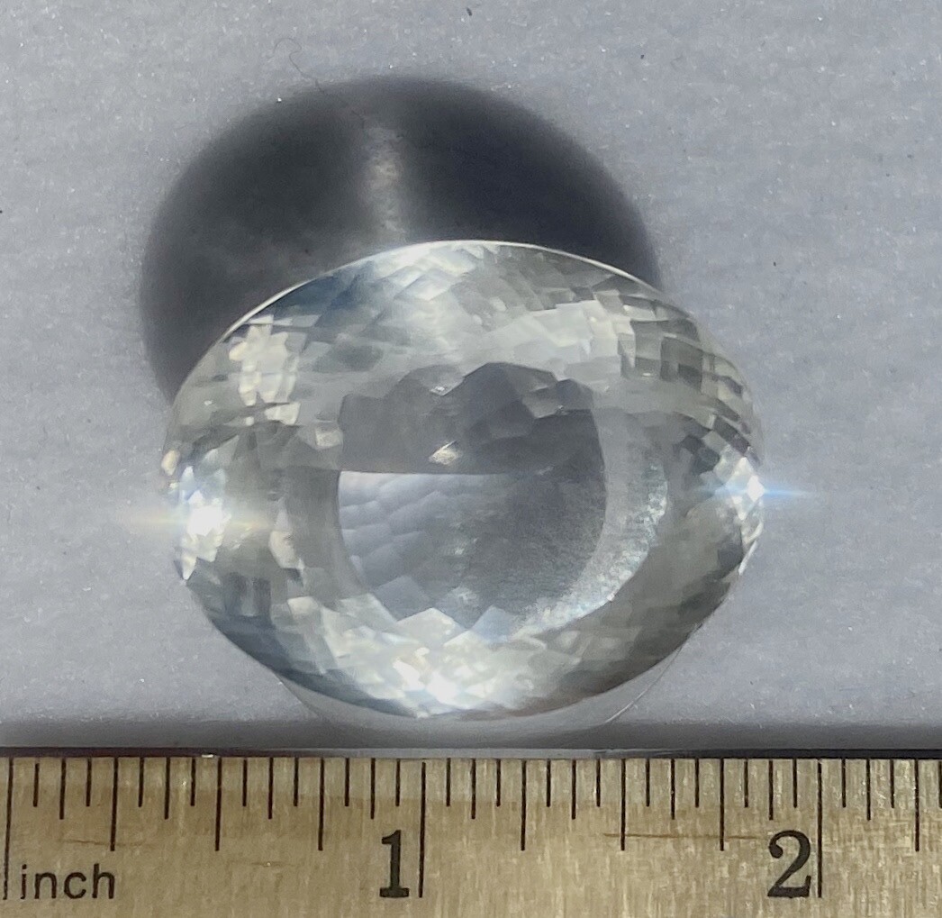 Silver Quartz Huge Clear Gem Portuguese Cut 26.4 Grams 132 Carats