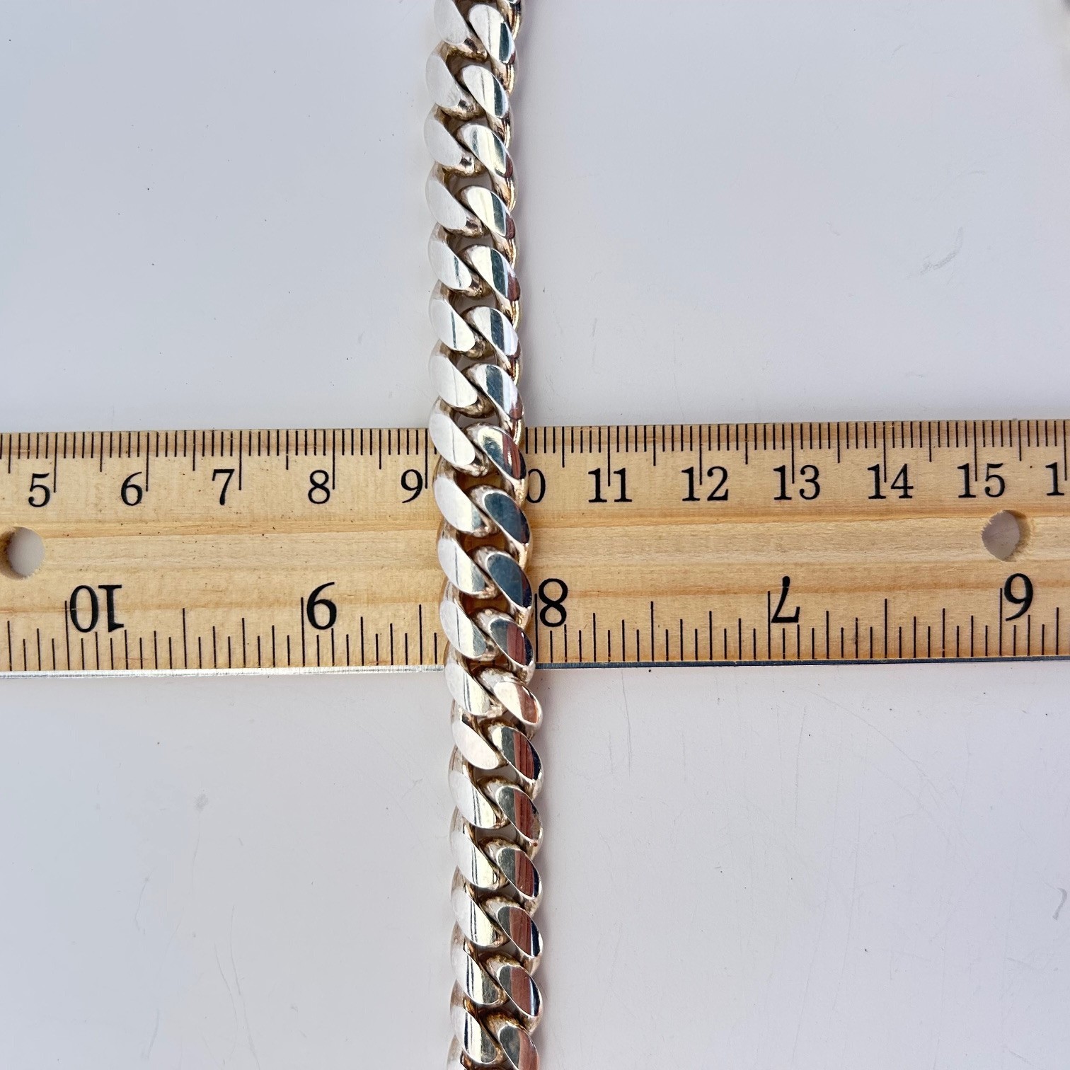 Heavy 77g Solid .999 Silver Miami Cuban Link Chain 10mm 20in Box Clasp