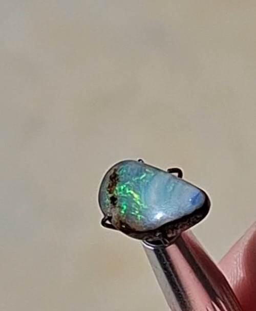 3.7ct Queensland Boulder Opal Natural Opal Gem, multicolour crystal faced.