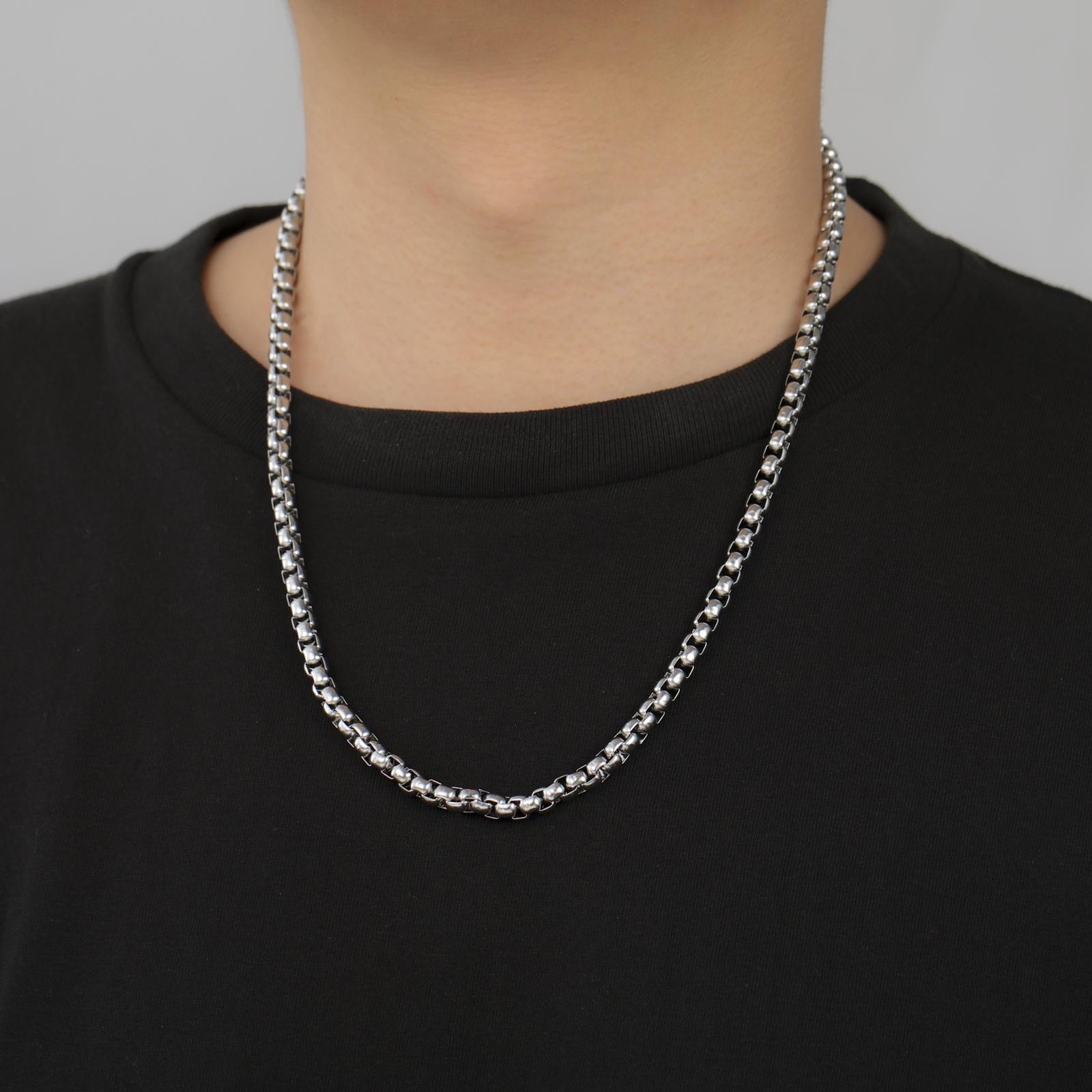 Men’s Stainless Steel Box Chain Necklace Thick Punk Style Fashion Jewelry Gift