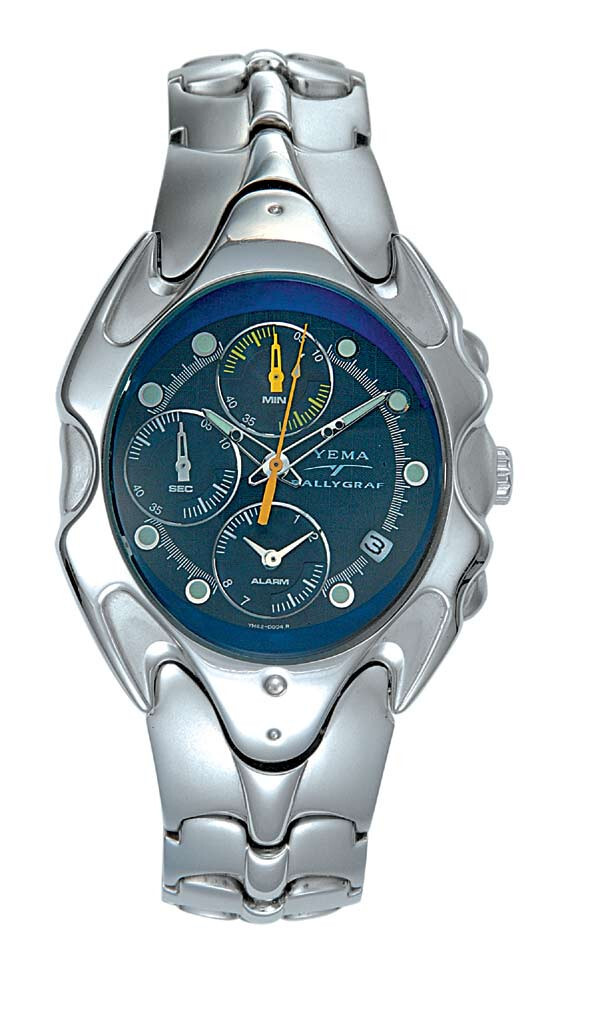 YEMA by Seiko YM-893 Mens Stainless-Steel Quartz Alarm-Chrono Watch NIB 10-ATM