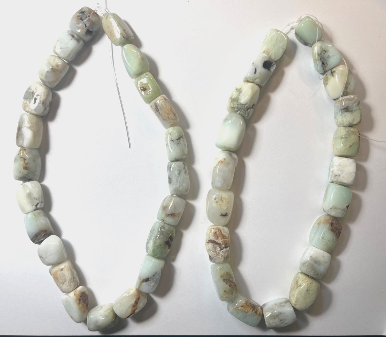ONE STRAND 15.5″ SMOOTH FACETED CHRYSOPRASE NUGGET 24X14 MM BELOW WHOLESALE!
