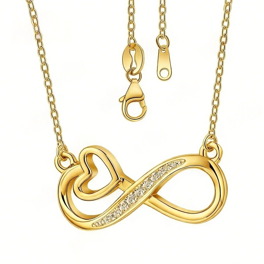 Hollow Infinity Love Necklace D Color Round Moissanite S925 Silver for Women