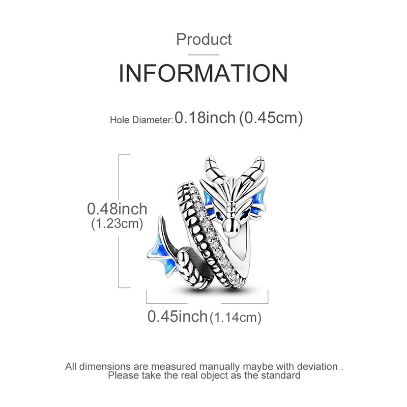 MULA European 925 Silver Plated Dragon DIY Charm Clear AAA CZ For Women Bracelet